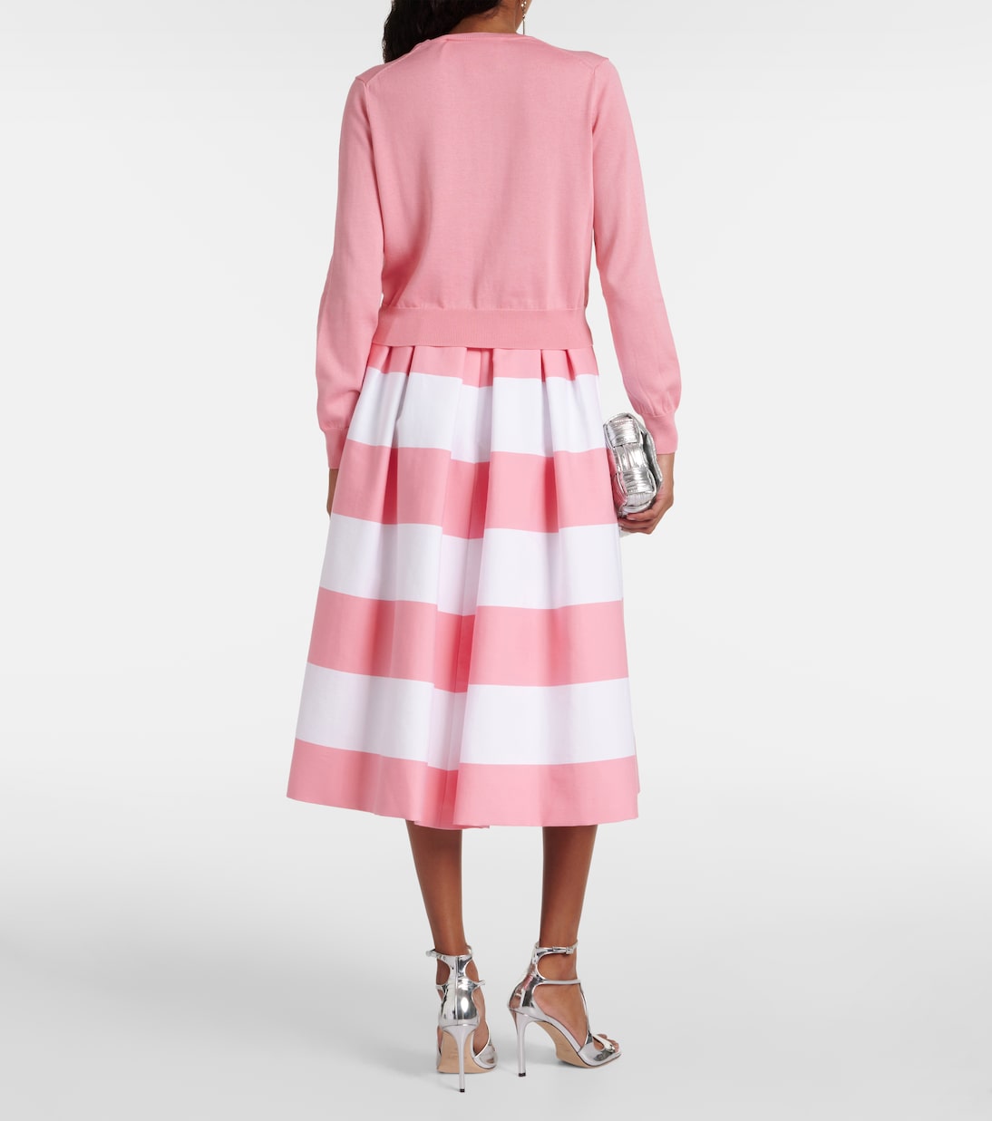 Cardigan cropped in seta e cotone | Carolina Herrera
