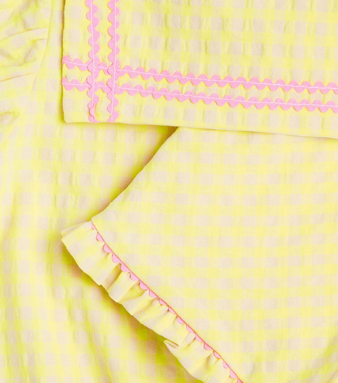 Dia gingham cotton-blend top and pants set | La Coqueta