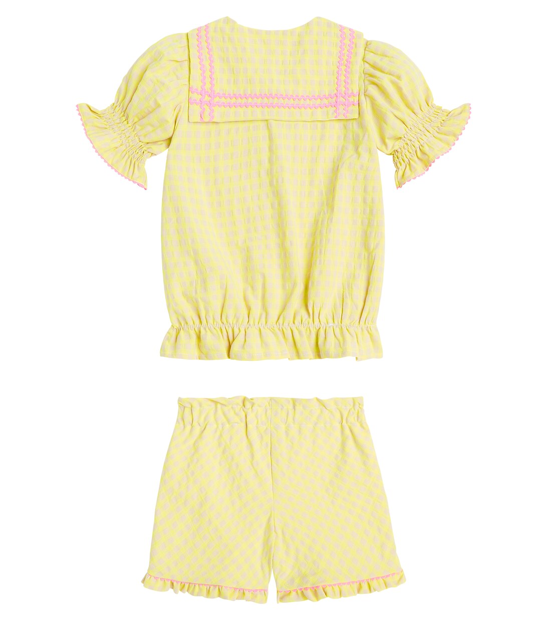 Dia gingham cotton-blend top and pants set | La Coqueta