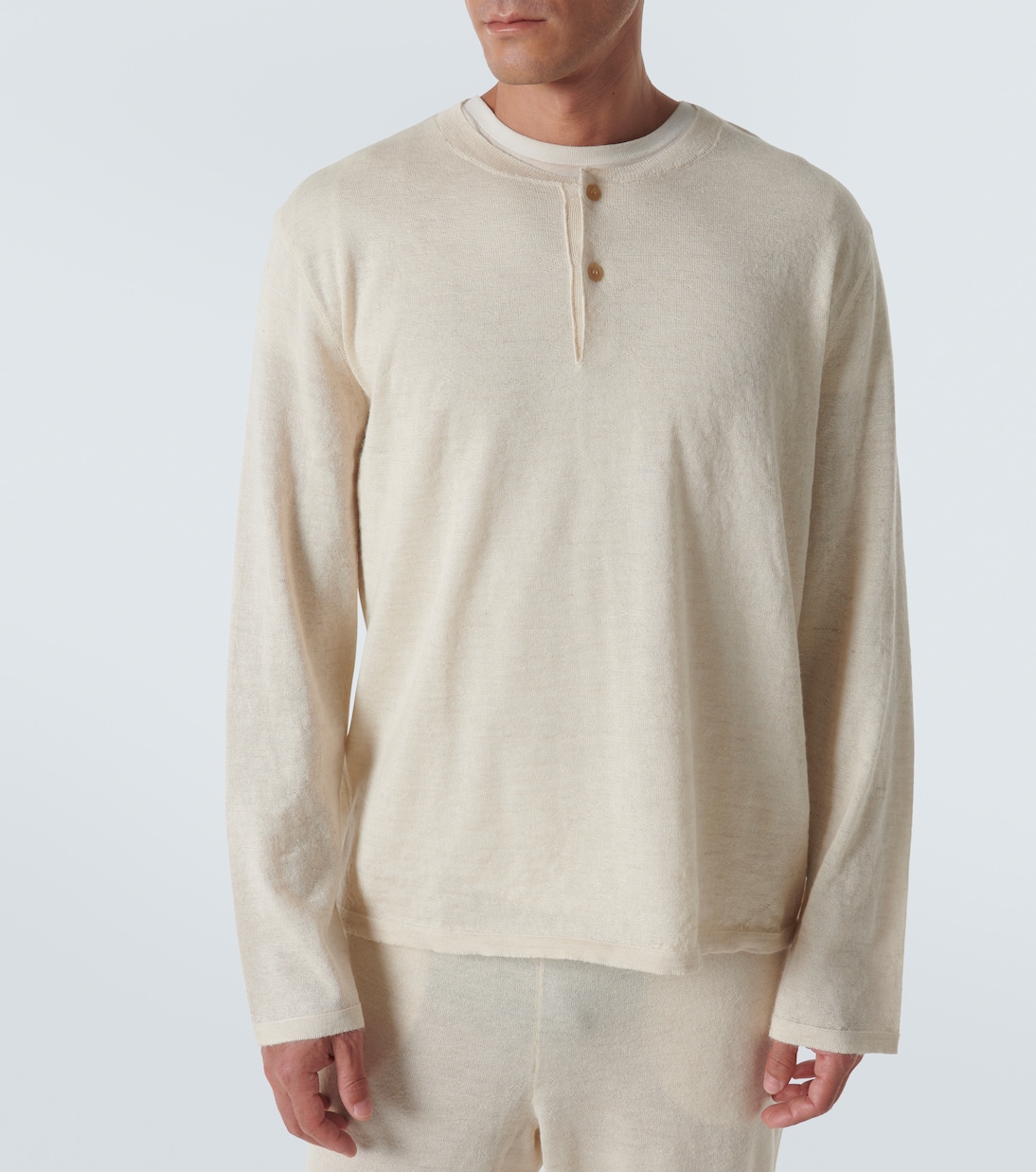 Henley-Top Ennio aus Wolle und Seide | The Row
