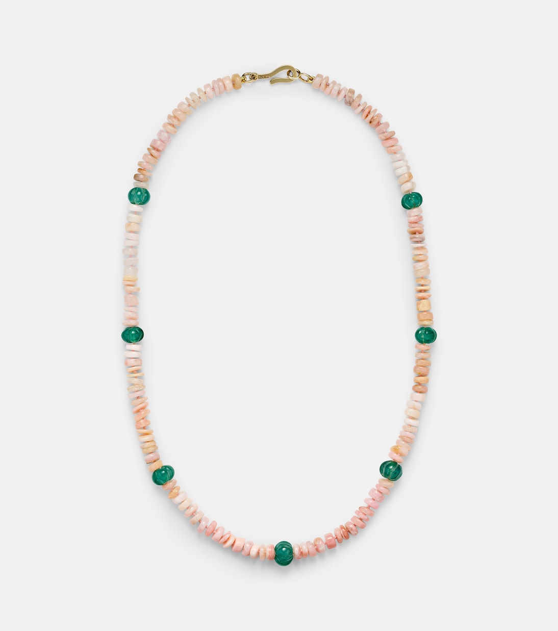 Collana giovanile in oro 9kt con perline, opali e giada di Ileana Makri