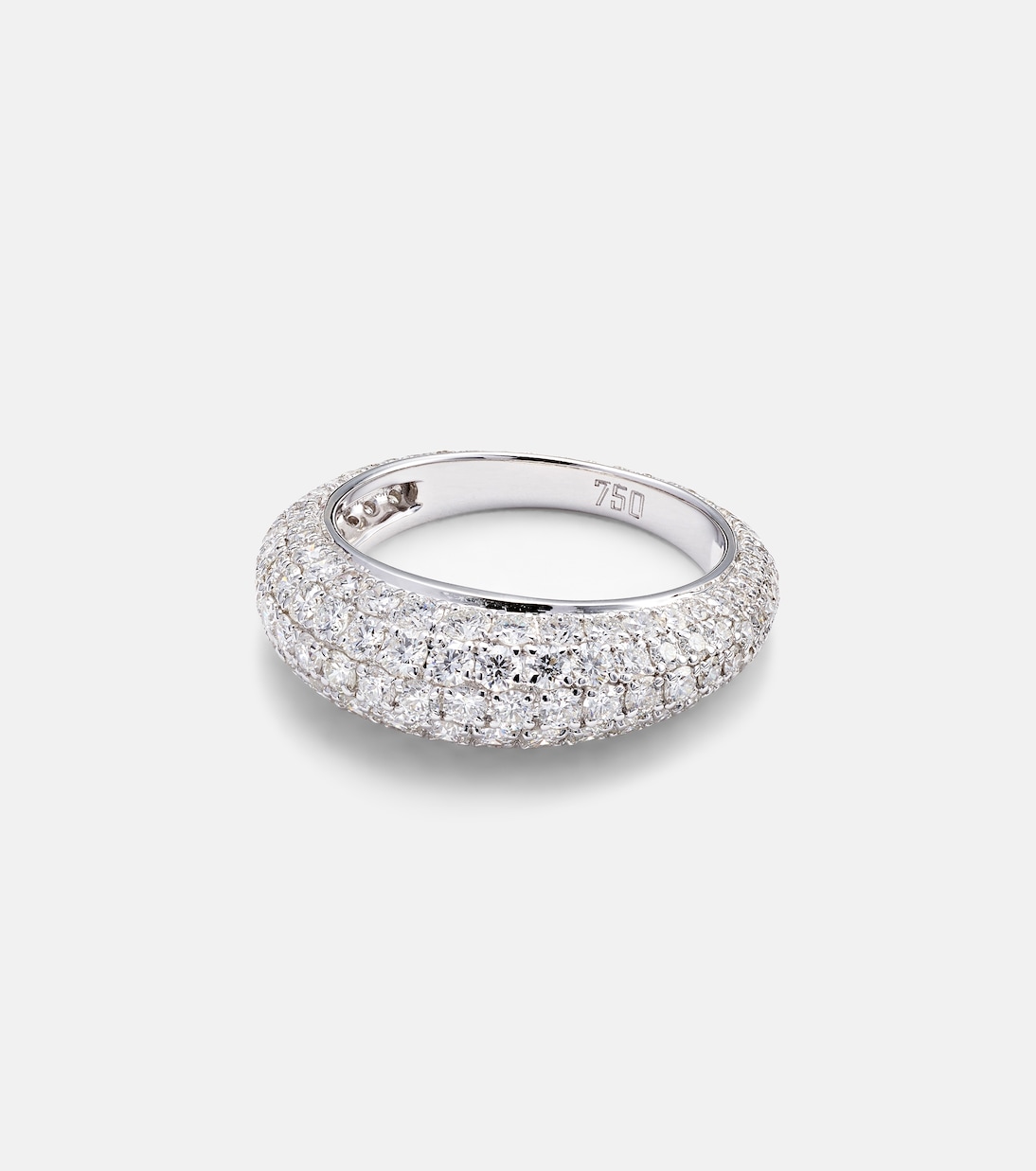 Anello in oro bianco 18kt KAMYEN con diamanti, stile giovane e luminoso