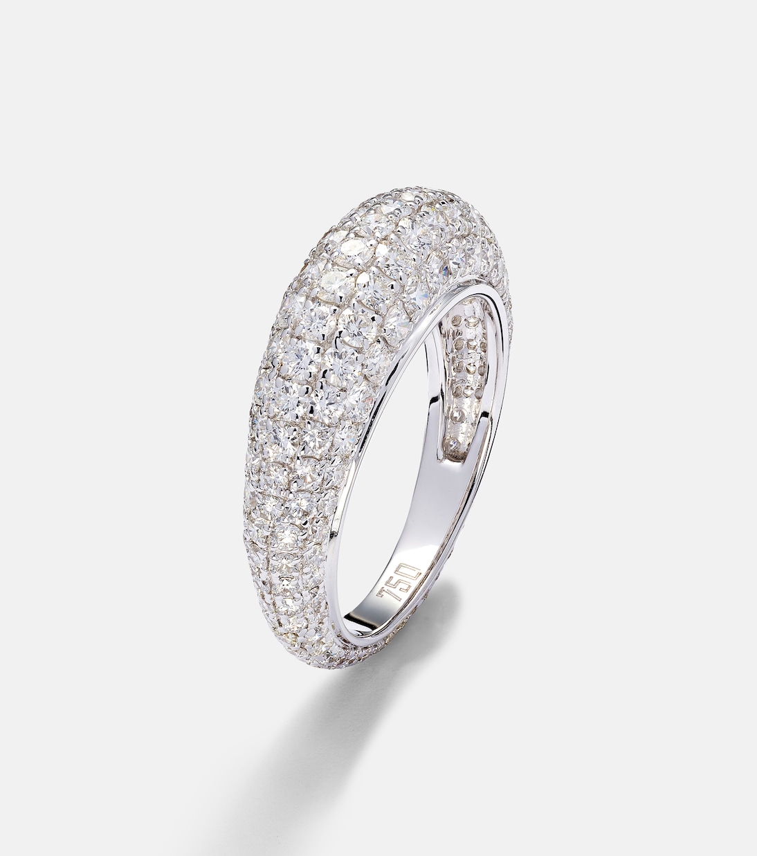 Anello in oro bianco 18kt KAMYEN con diamanti, stile giovane e luminoso