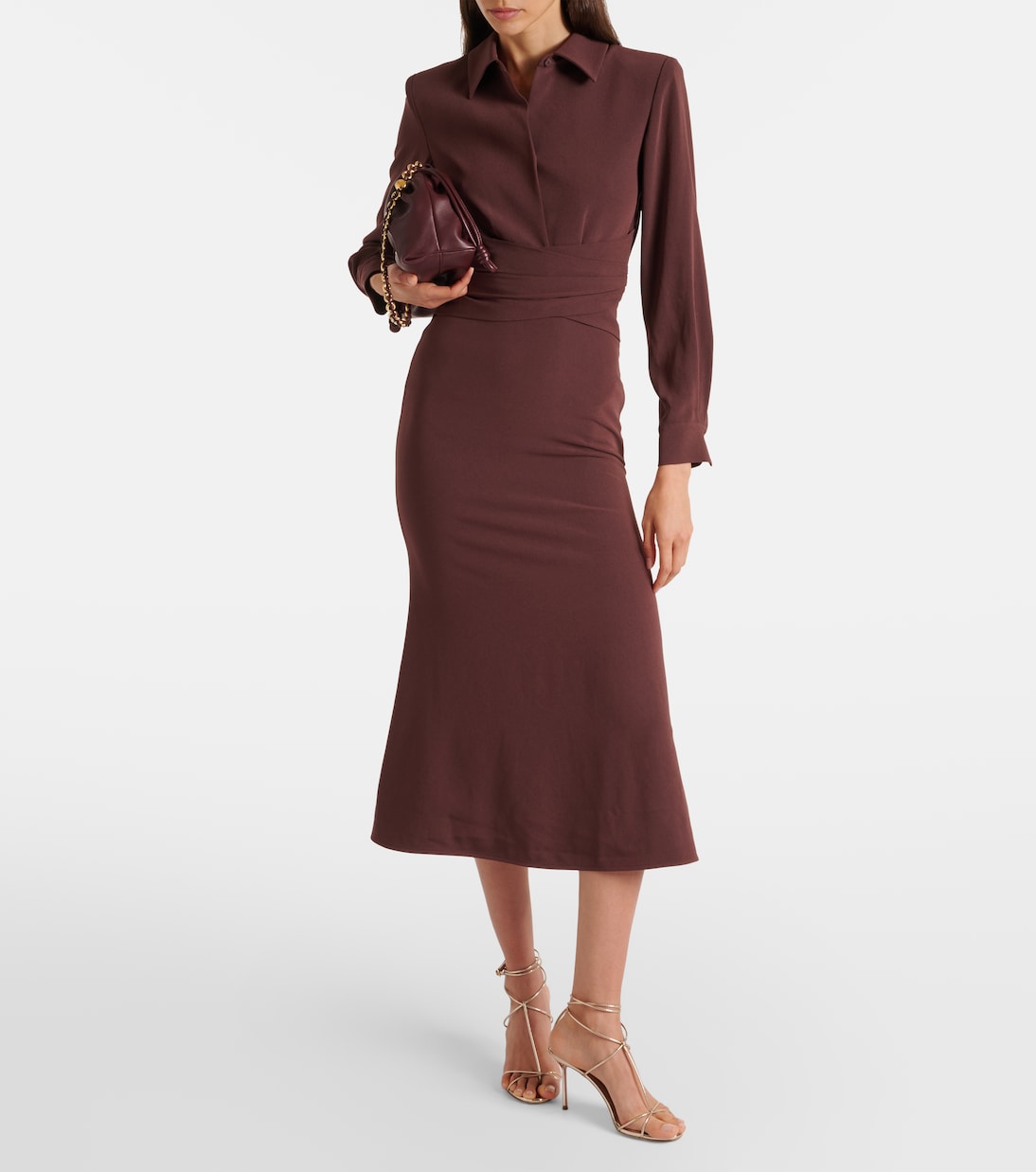 Robe midi en crêpe de satin | Roland Mouret
