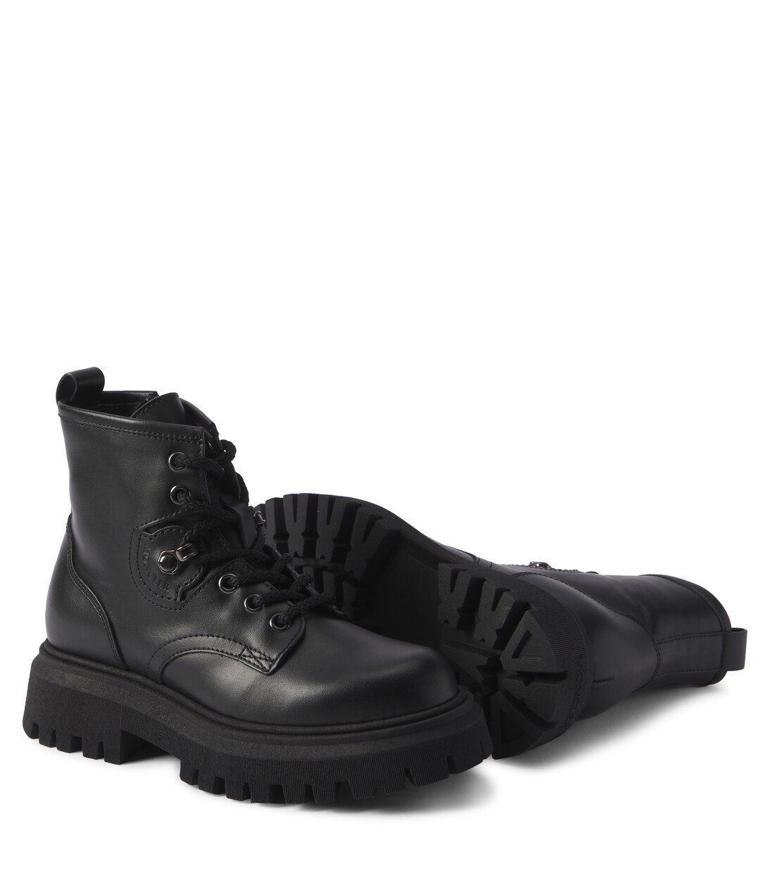 Moncler patent leather combat boots deals