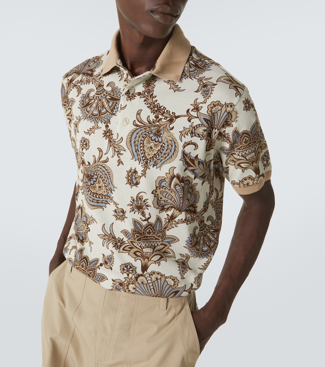 Printed cotton piqué polo shirt | Etro