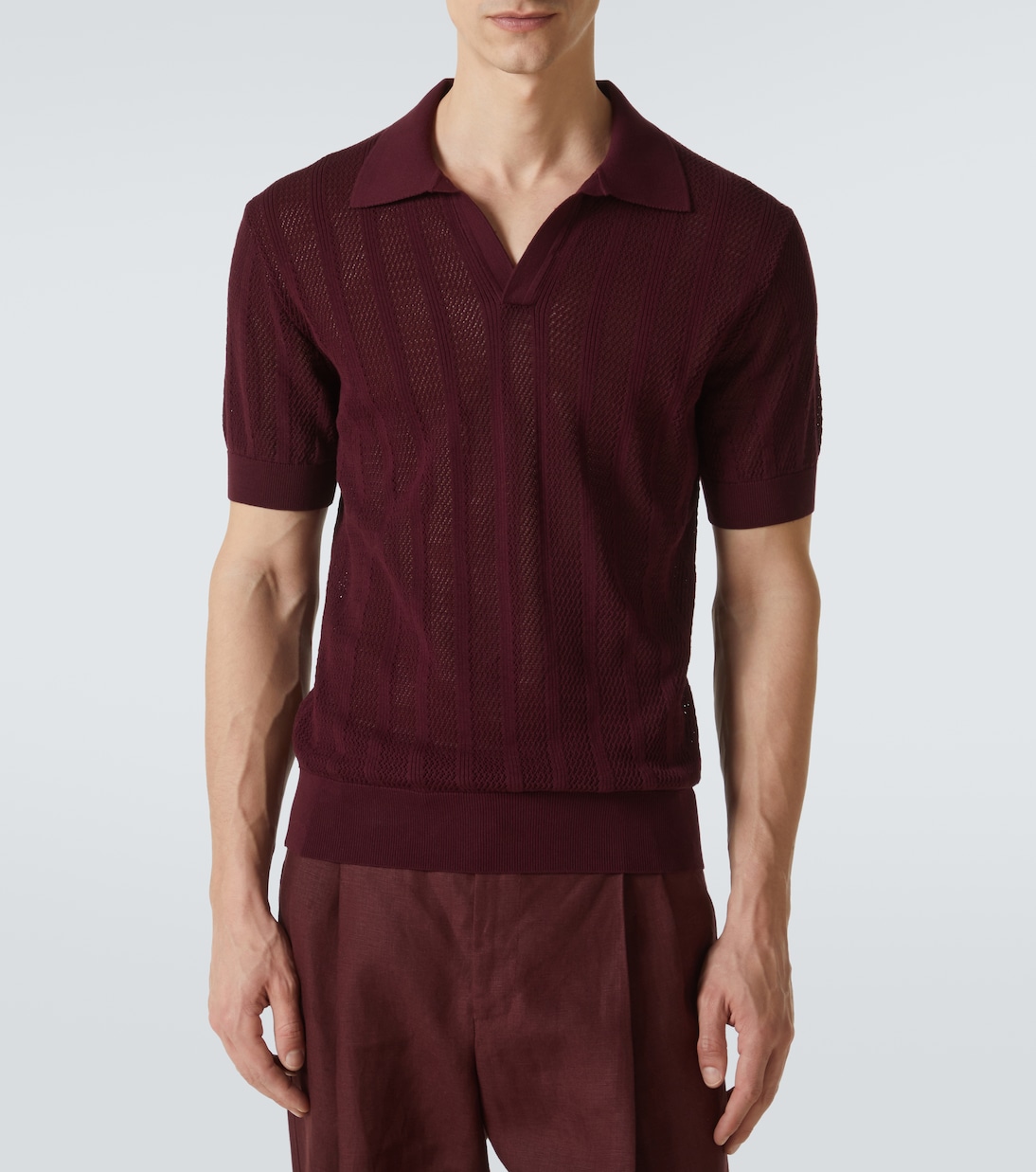Polo in maglia di cotone a coste | Dolce&Gabbana