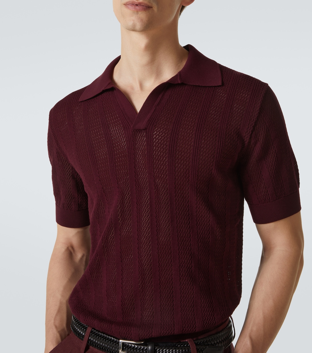Polo in maglia di cotone a coste | Dolce&Gabbana