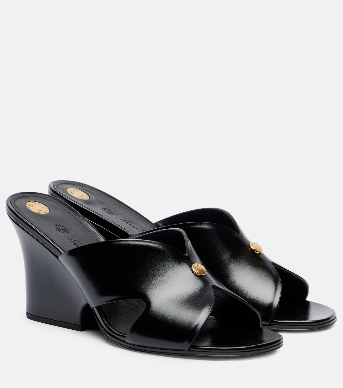 Wedge-Pantoletten Vera 80 aus Leder | Loro Piana