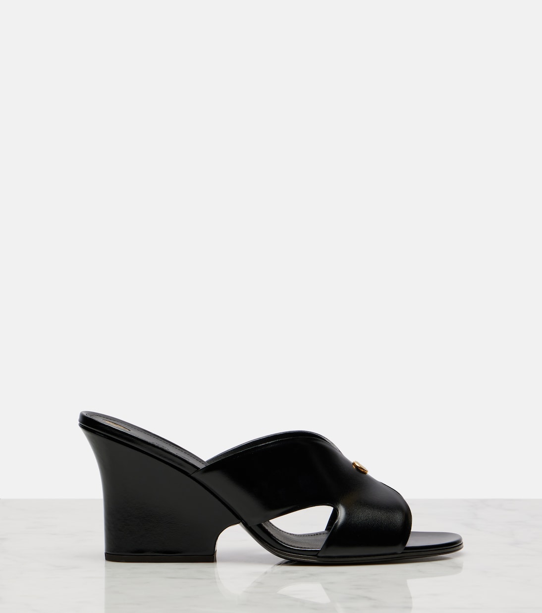 Wedge-Pantoletten Vera 80 aus Leder | Loro Piana