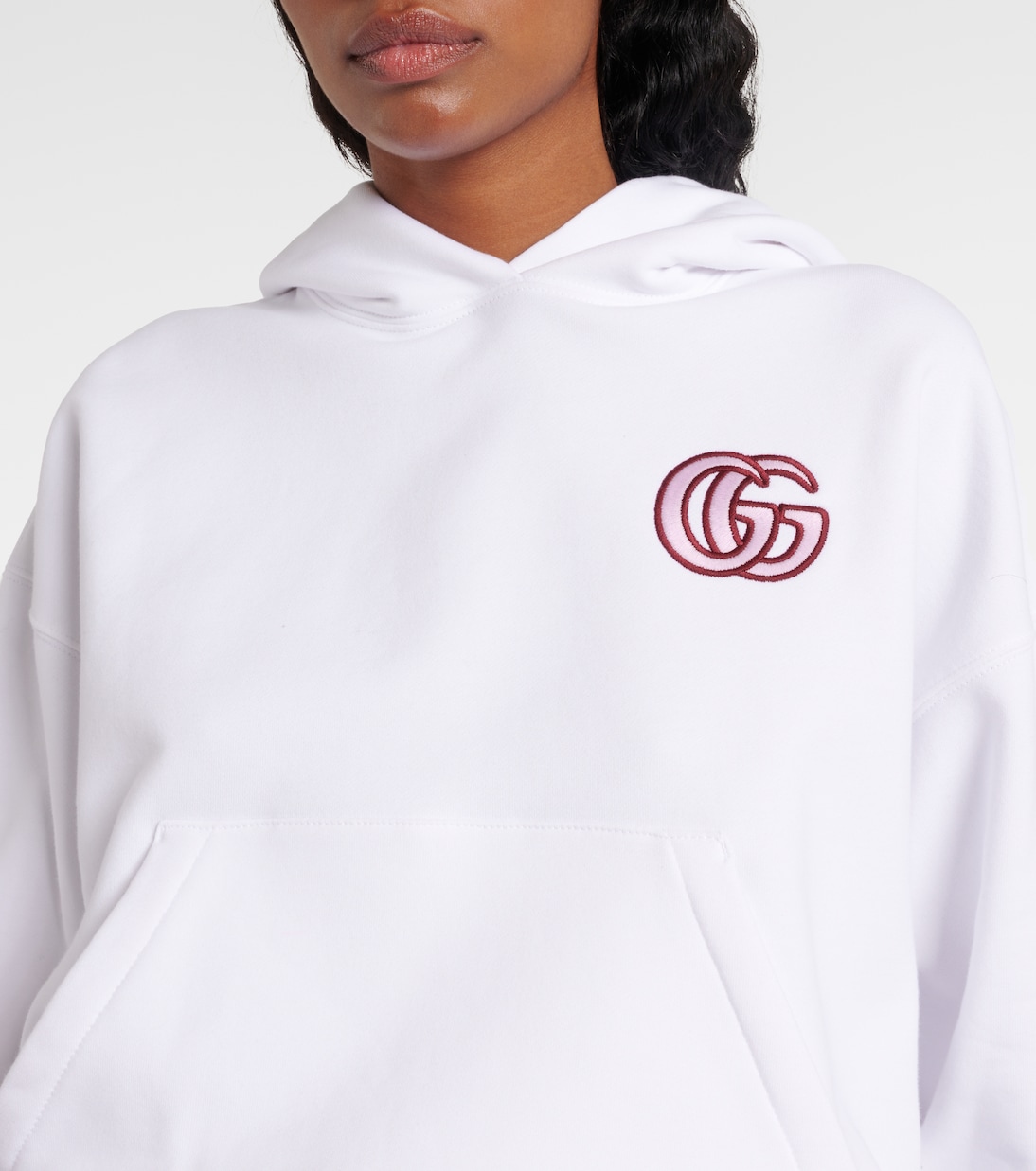 Sudadera de jersey de algodón bordada con GG | Gucci