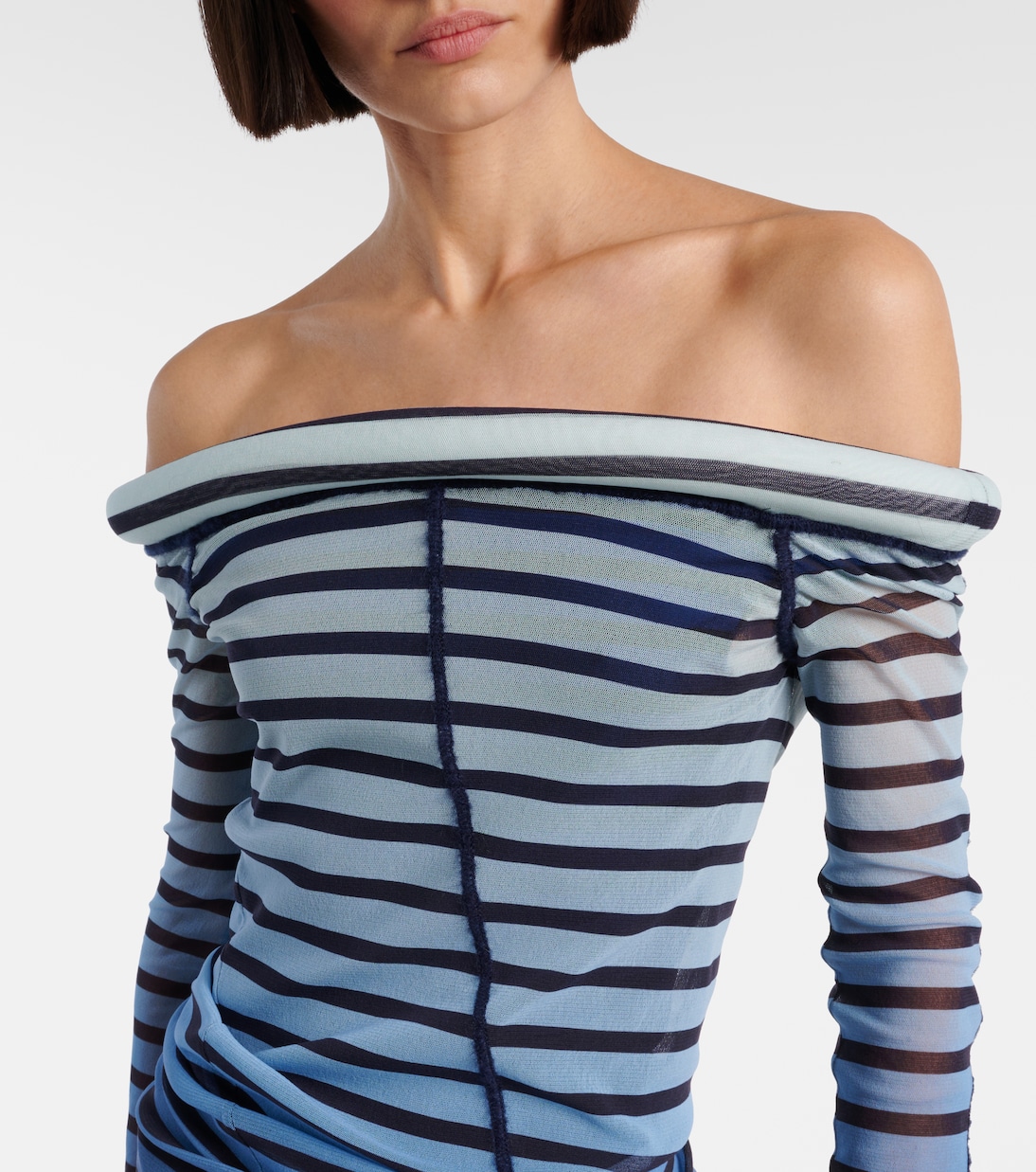 Abito lungo in tulle a righe | Jean Paul Gaultier