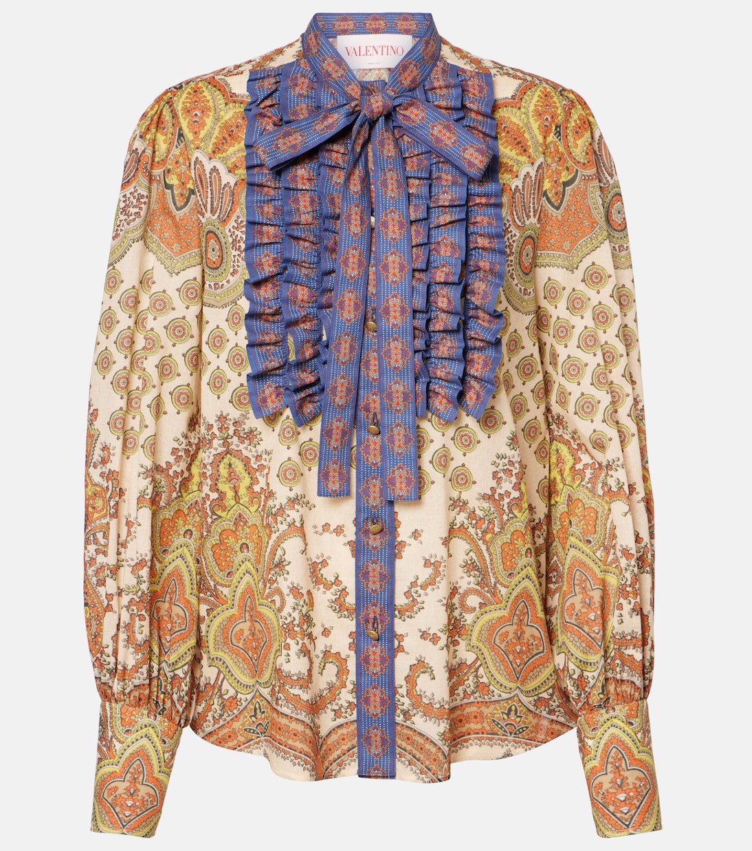 Camisa Voyage Imaginaire de algodón con volantes | Valentino