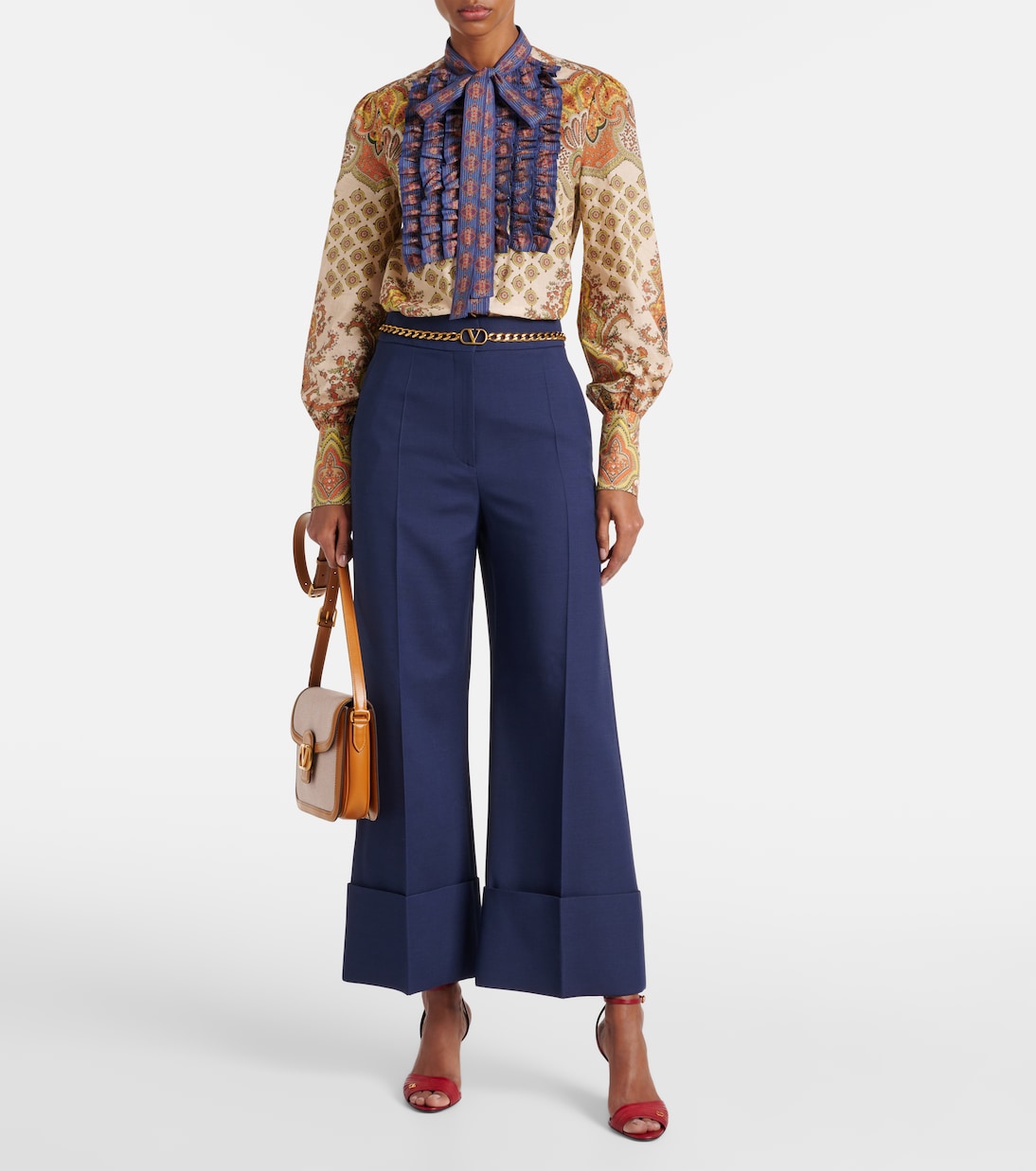 Camisa Voyage Imaginaire de algodón con volantes | Valentino