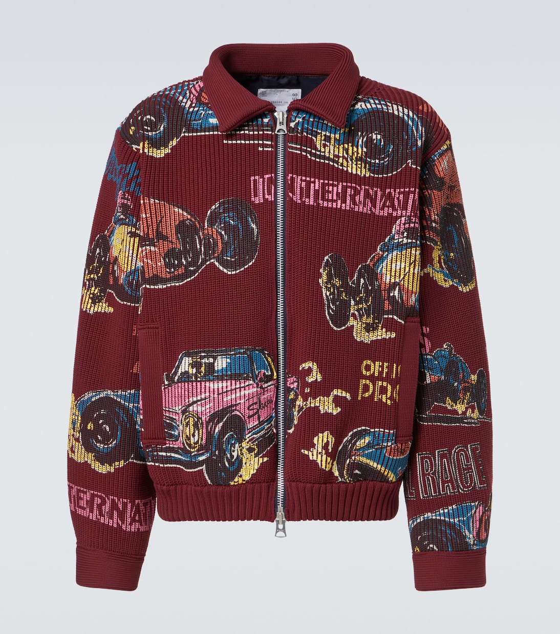 Cardigan Car Race in maglia a coste | Sacai