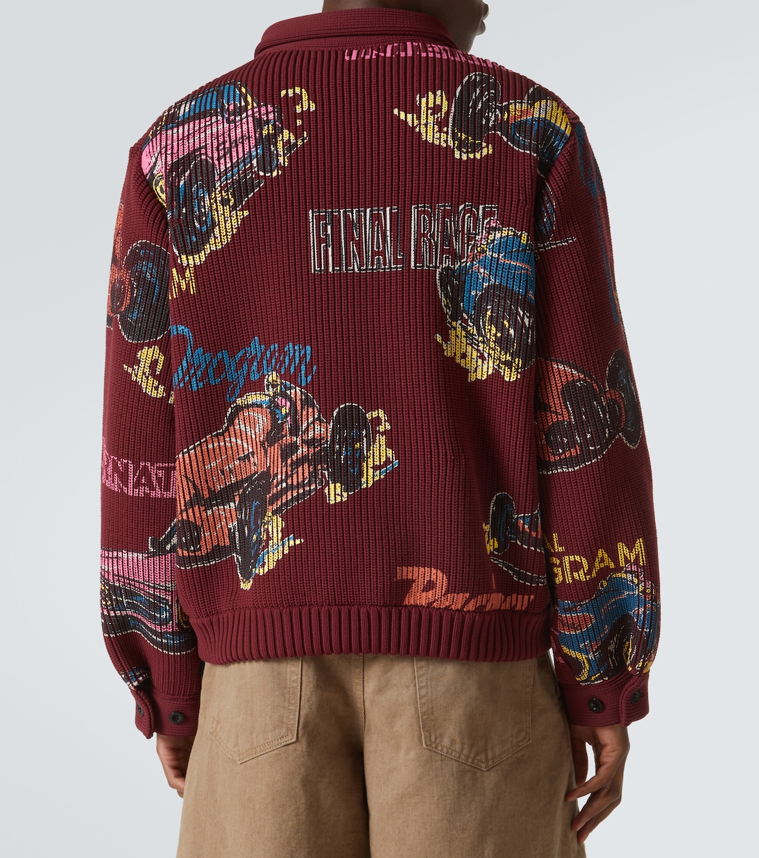 Cardigan Car Race in maglia a coste | Sacai