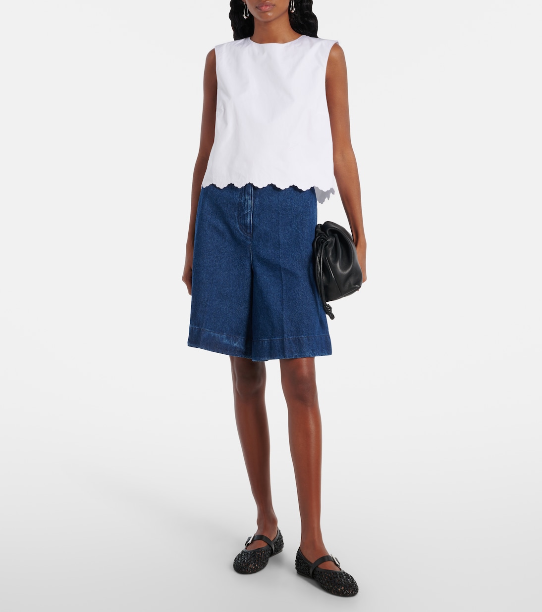 High-rise denim shorts | Patou