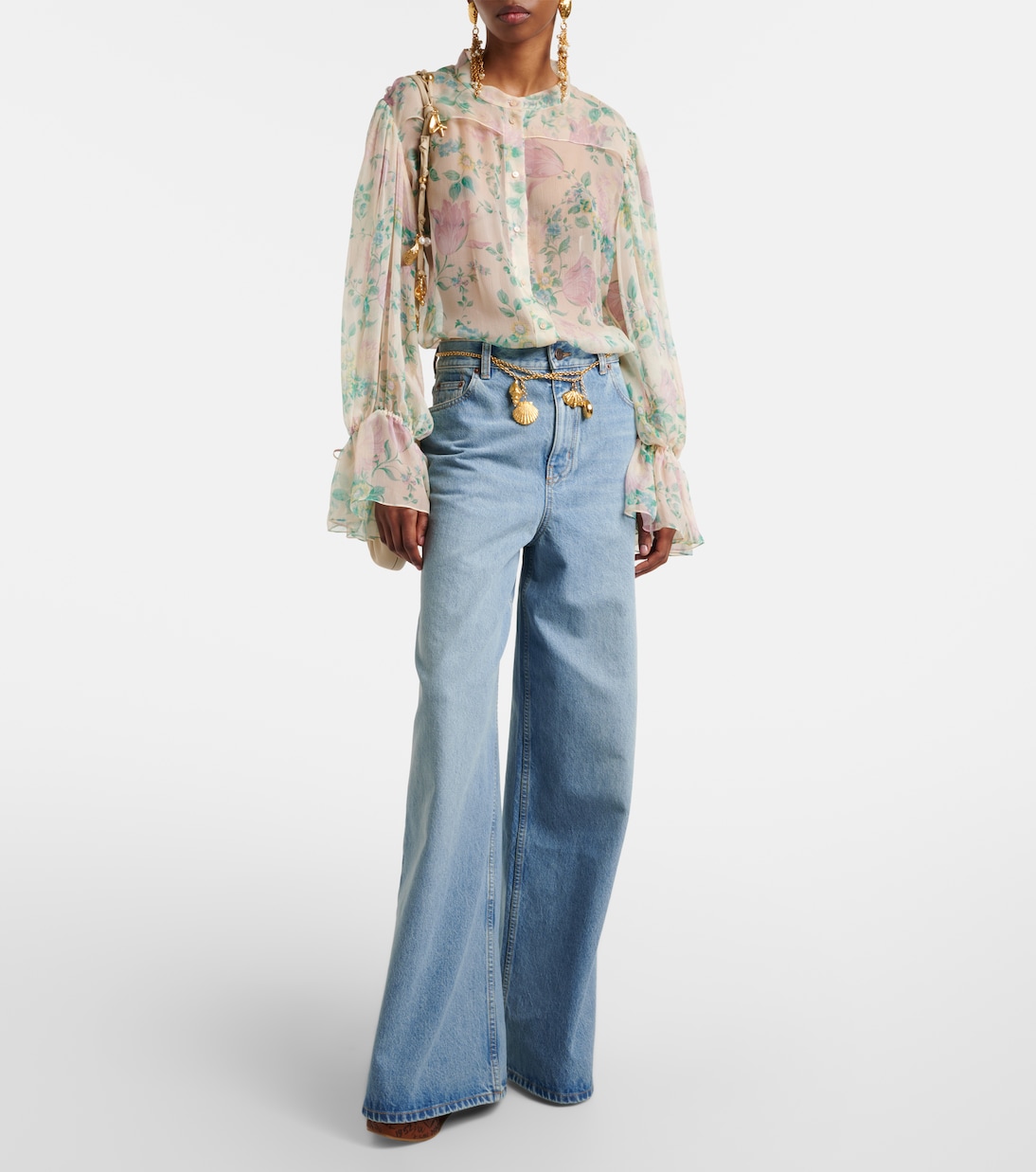 Blouse en soie à fleurs | Chloé