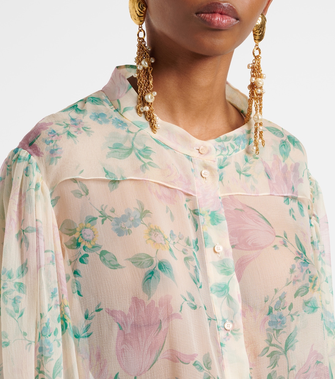 Blouse en soie à fleurs | Chloé