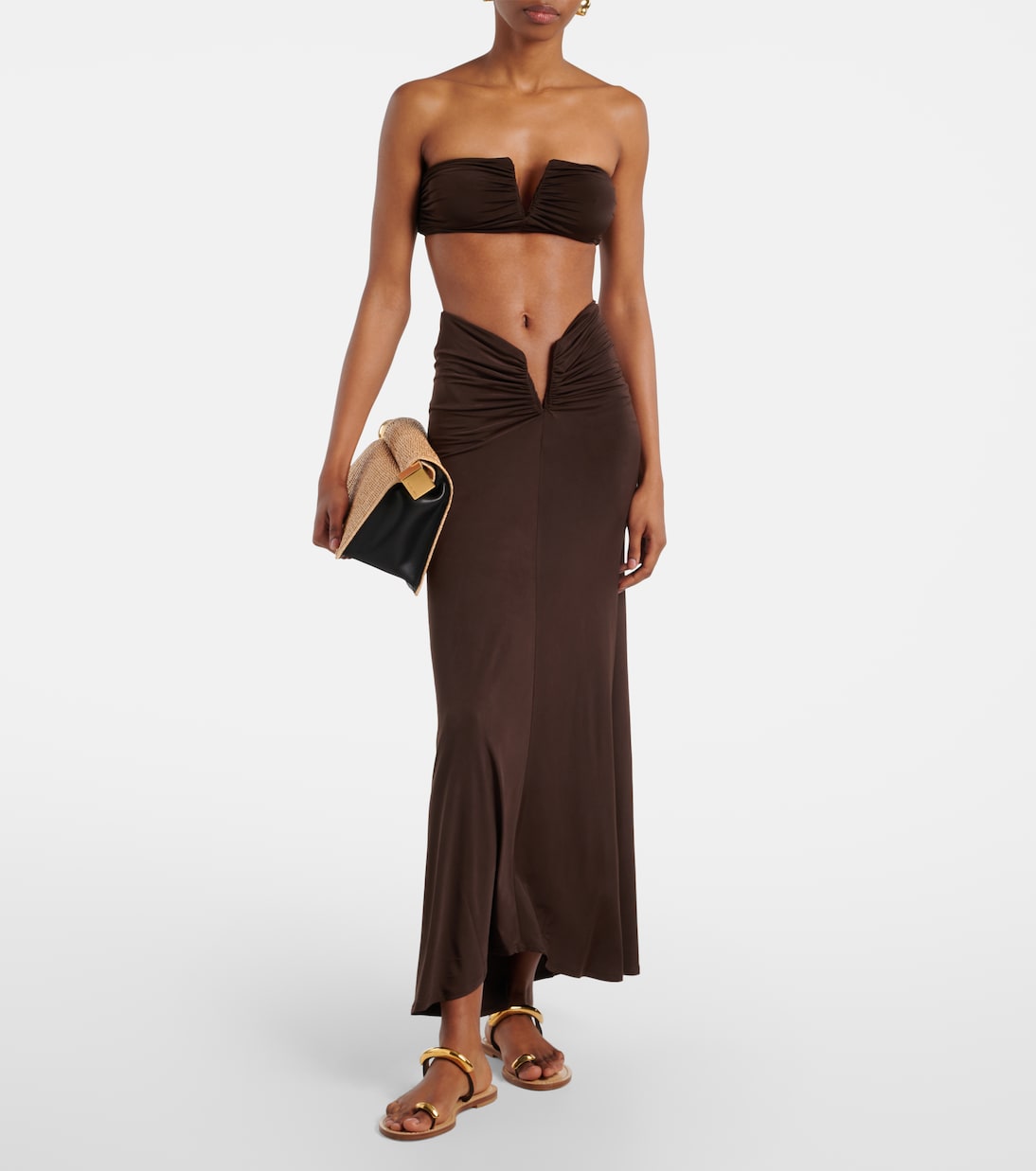 Clara ruched bandeau bikini top | Jade Swim