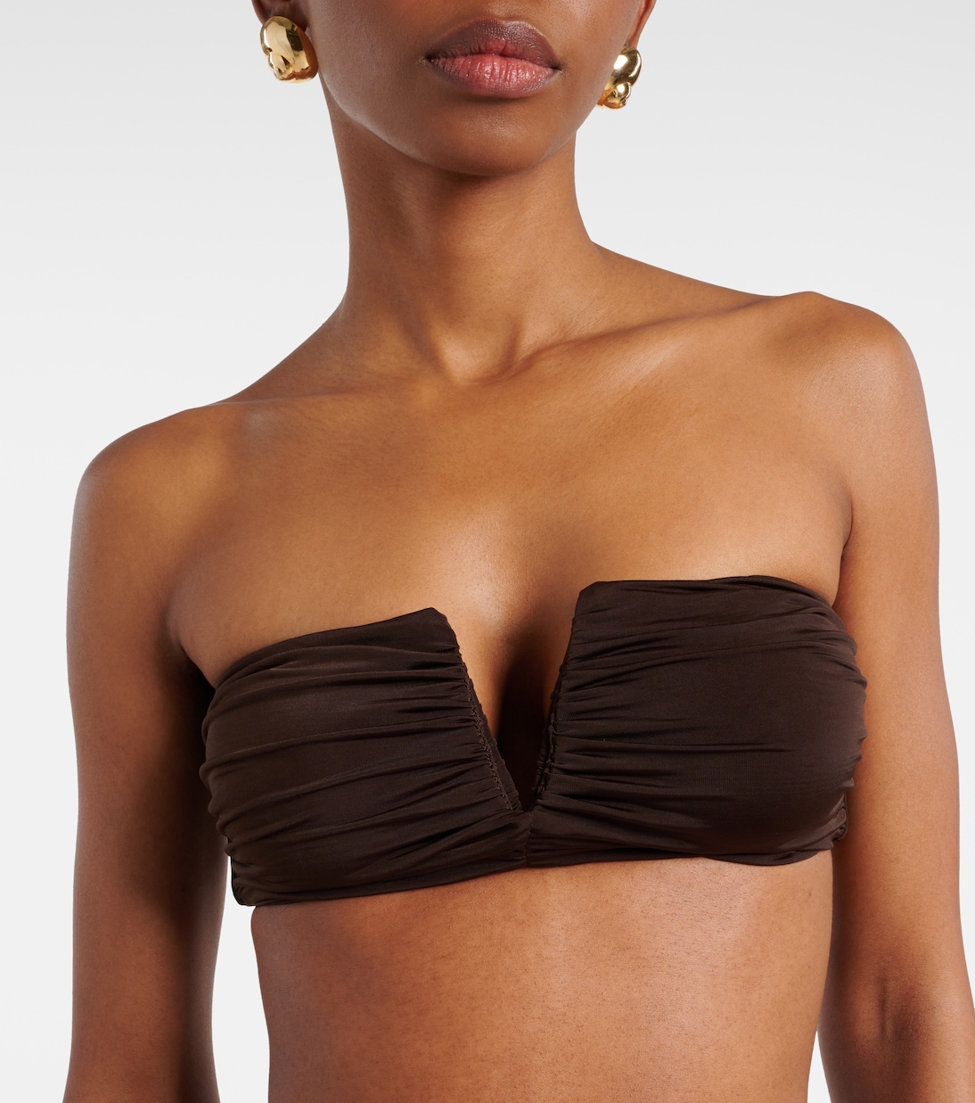 Clara ruched bandeau bikini top | Jade Swim