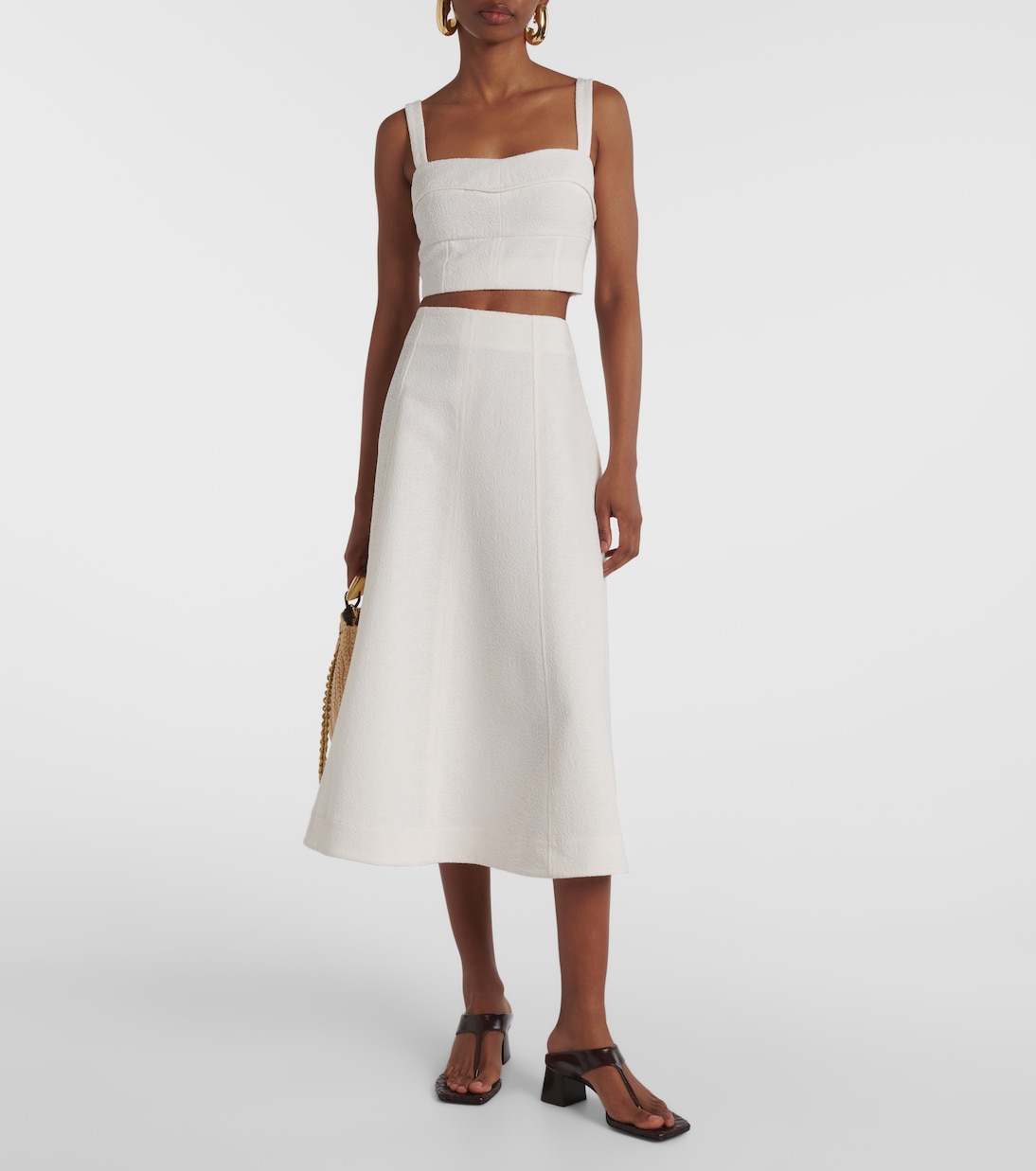Top cropped Faxon in jacquard | Veronica Beard