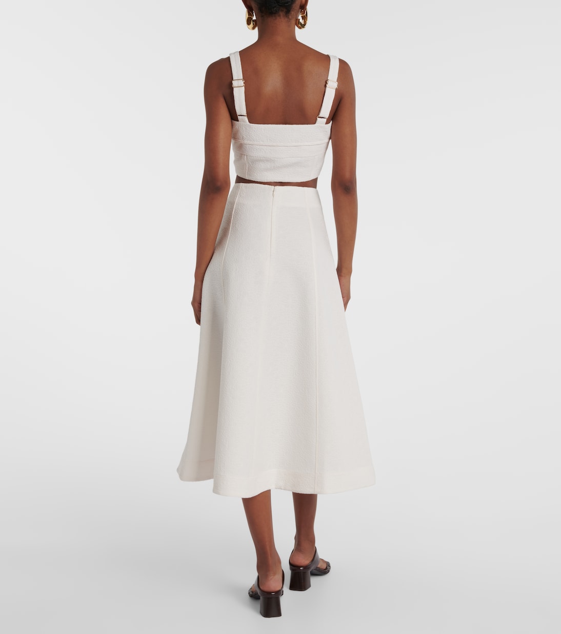Top cropped Faxon in jacquard | Veronica Beard