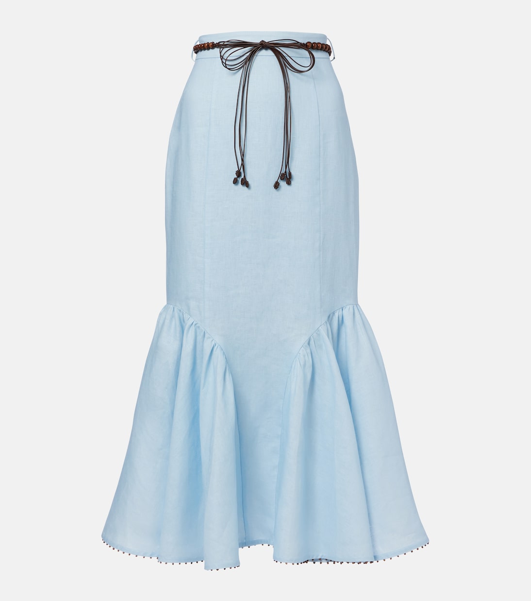 Jupe midi Rhiannon en lin | Zimmermann