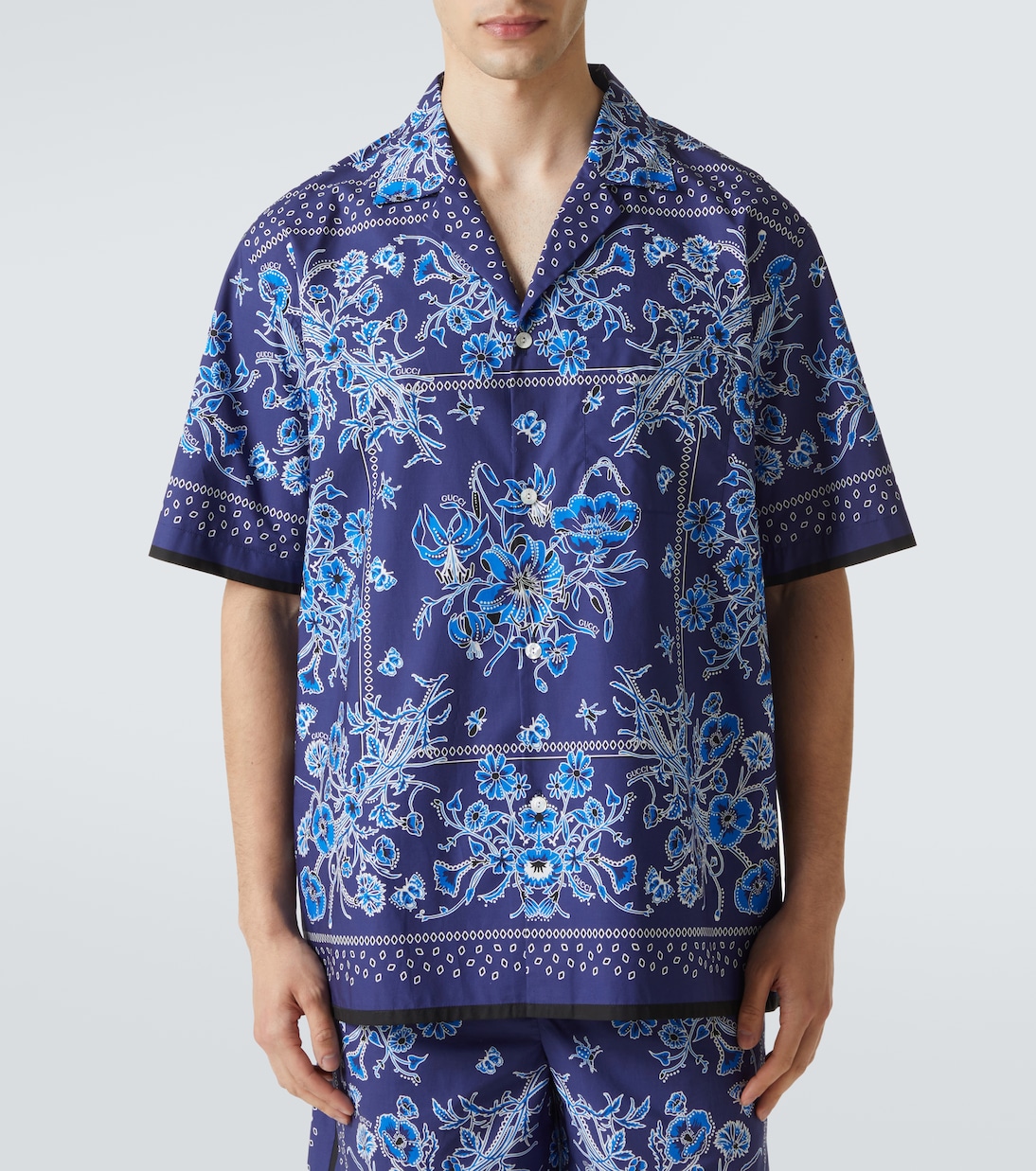 Camicia bowling in cotone con stampa | Gucci