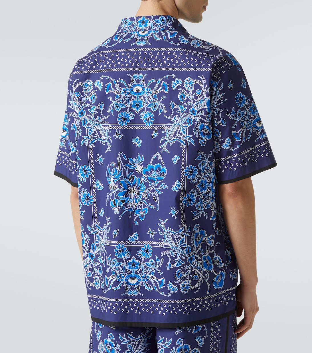 Camicia bowling in cotone con stampa | Gucci