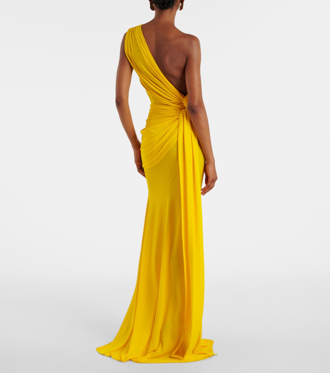 Draped one-shoulder crêpe jersey gown | Alex Perry