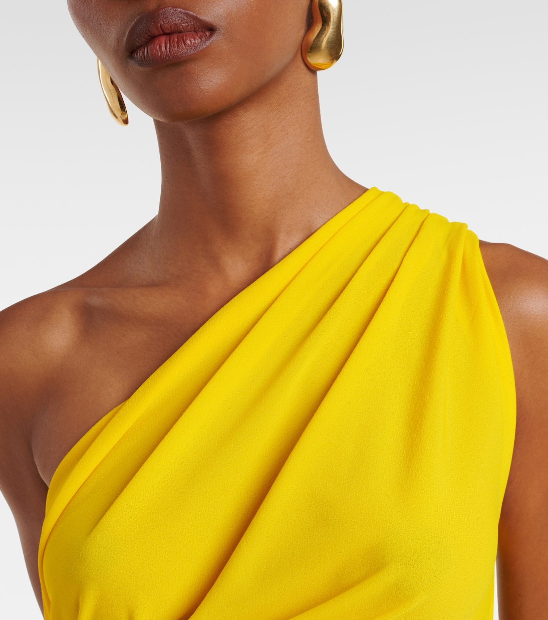 Draped one-shoulder crêpe jersey gown | Alex Perry
