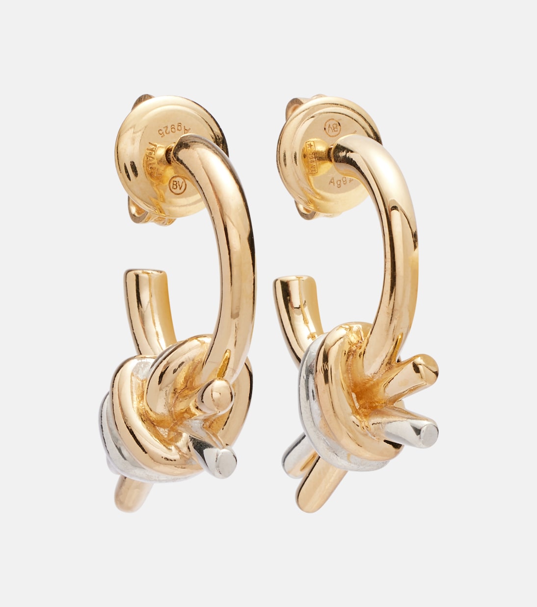 Knot 18kt gold and sterling silver earrings | Bottega Veneta