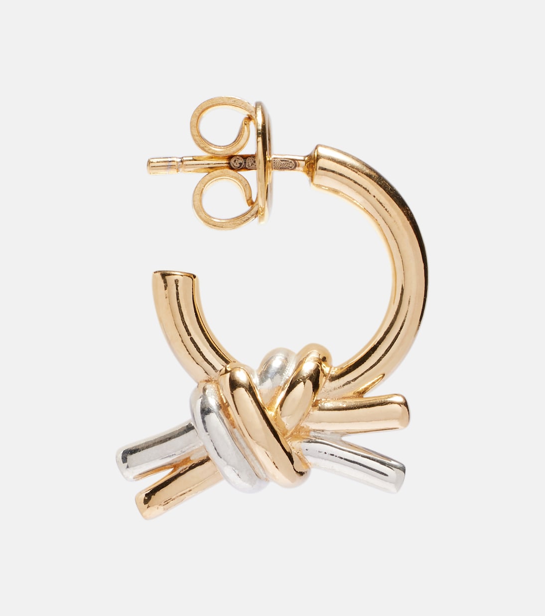 Knot 18kt gold and sterling silver earrings | Bottega Veneta