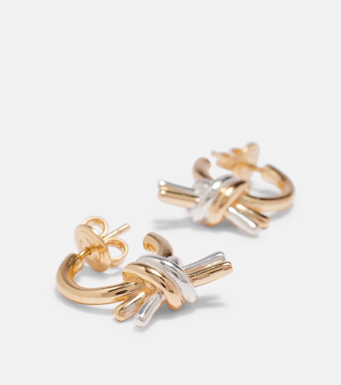 Knot 18kt gold and sterling silver earrings | Bottega Veneta