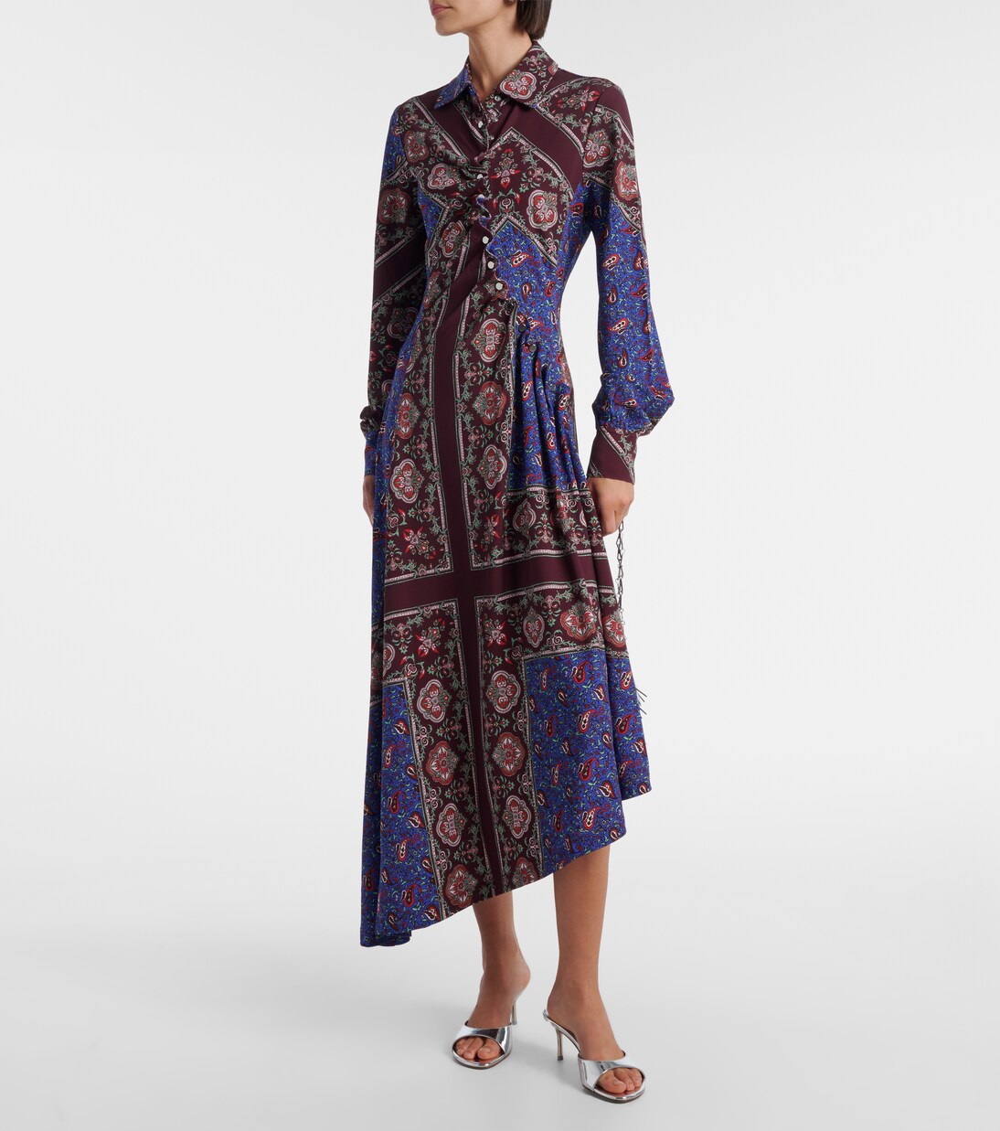 Vestido midi asimétrico con paisley | Rabanne