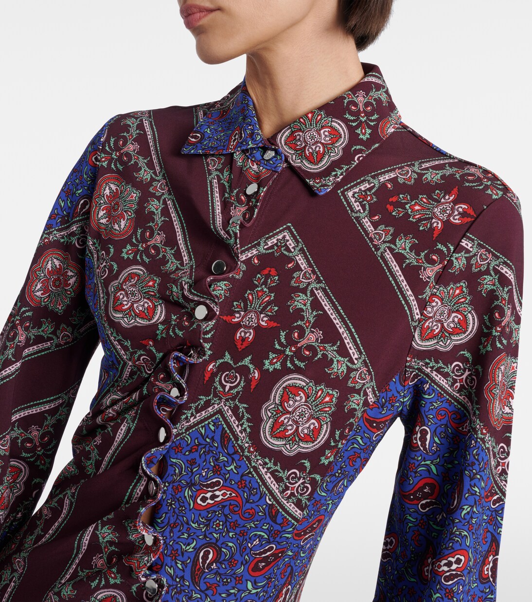 Vestido midi asimétrico con paisley | Rabanne