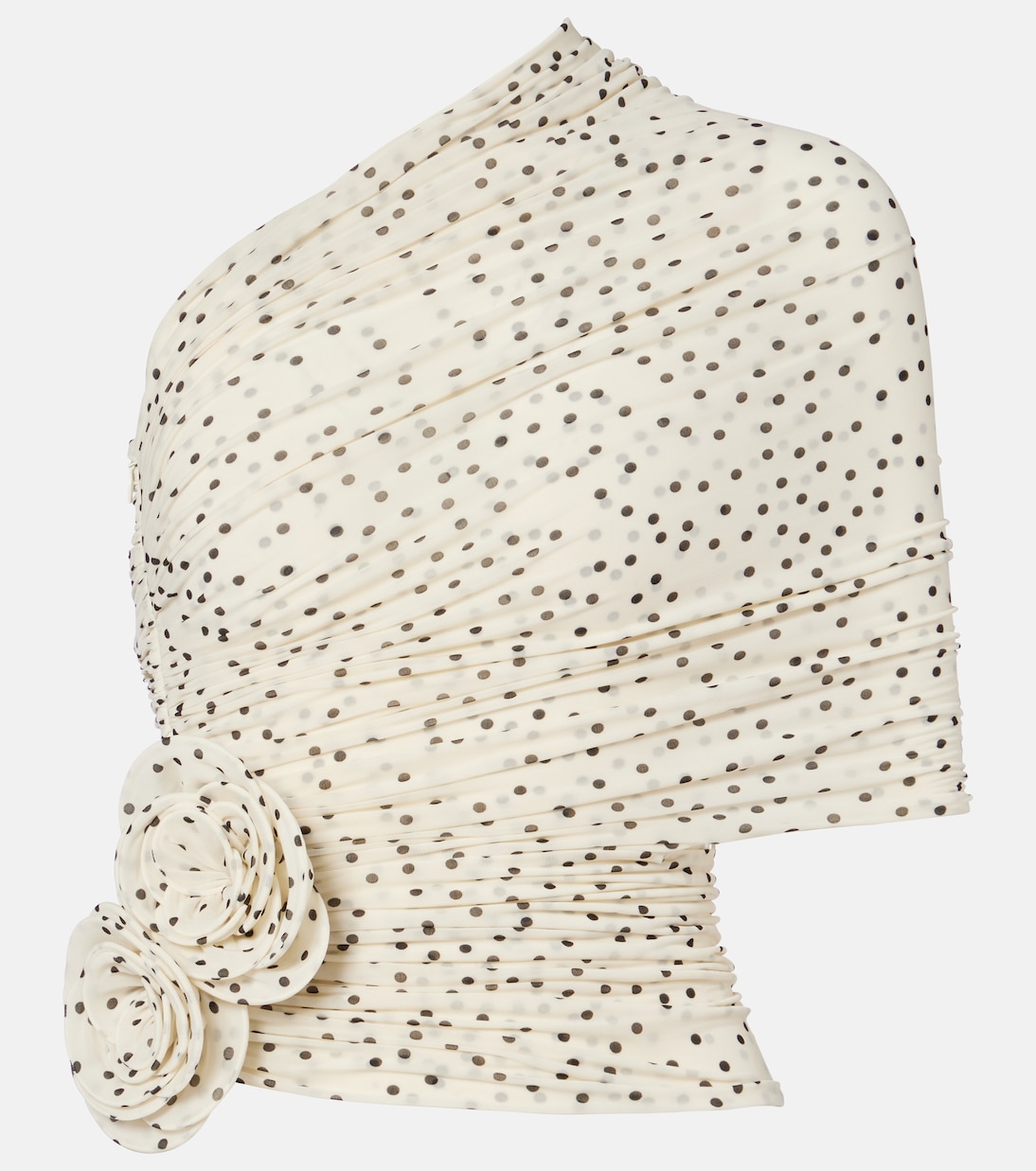 Draped floral-appliqué polka-dot top | Magda Butrym