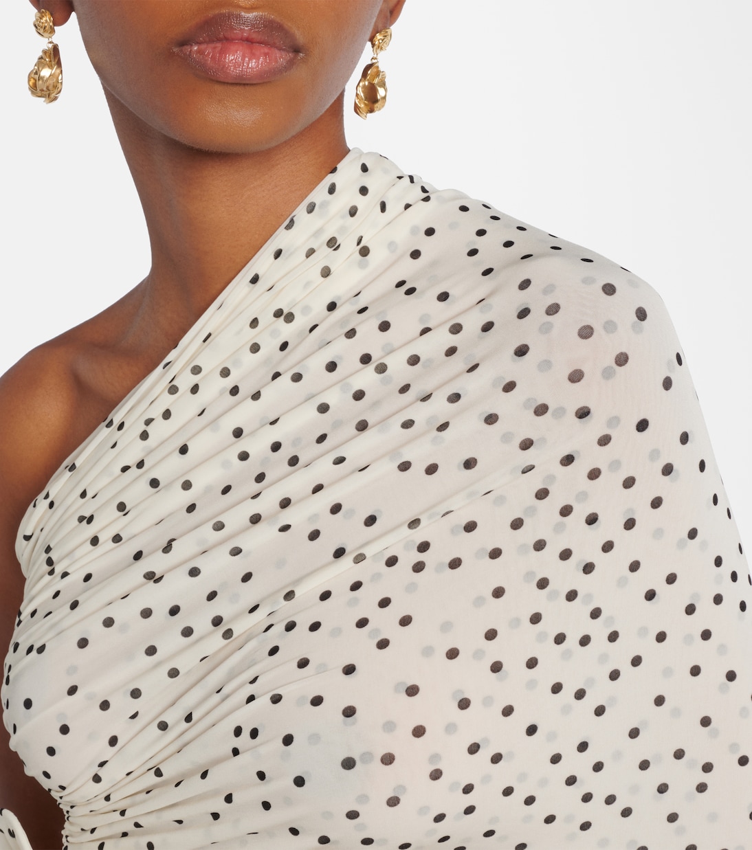 Draped floral-appliqué polka-dot top | Magda Butrym
