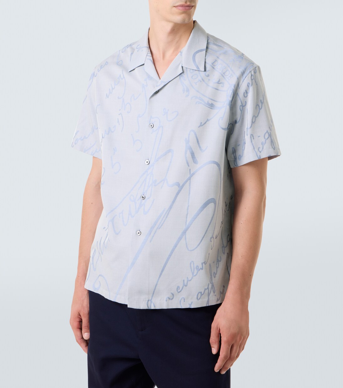 Printed cotton, wool, and silk bowling shirt | Berluti