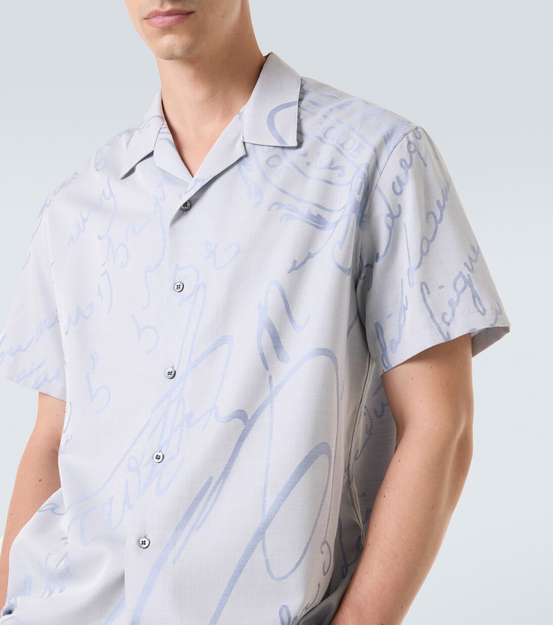 Printed cotton, wool, and silk bowling shirt | Berluti