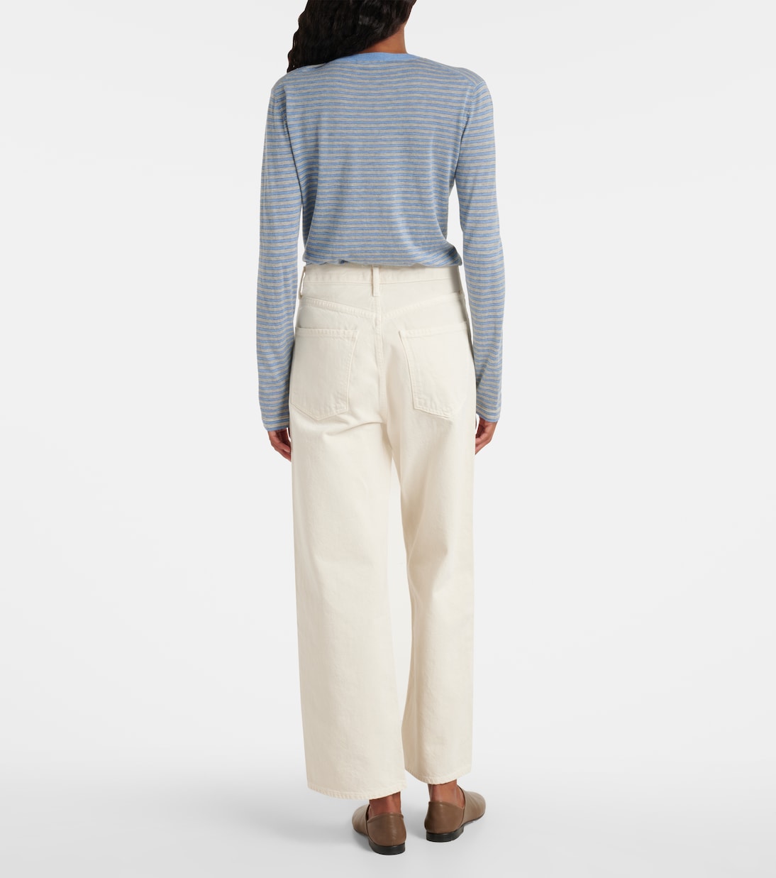 Ren cropped high-rise wide-leg jeans | Agolde