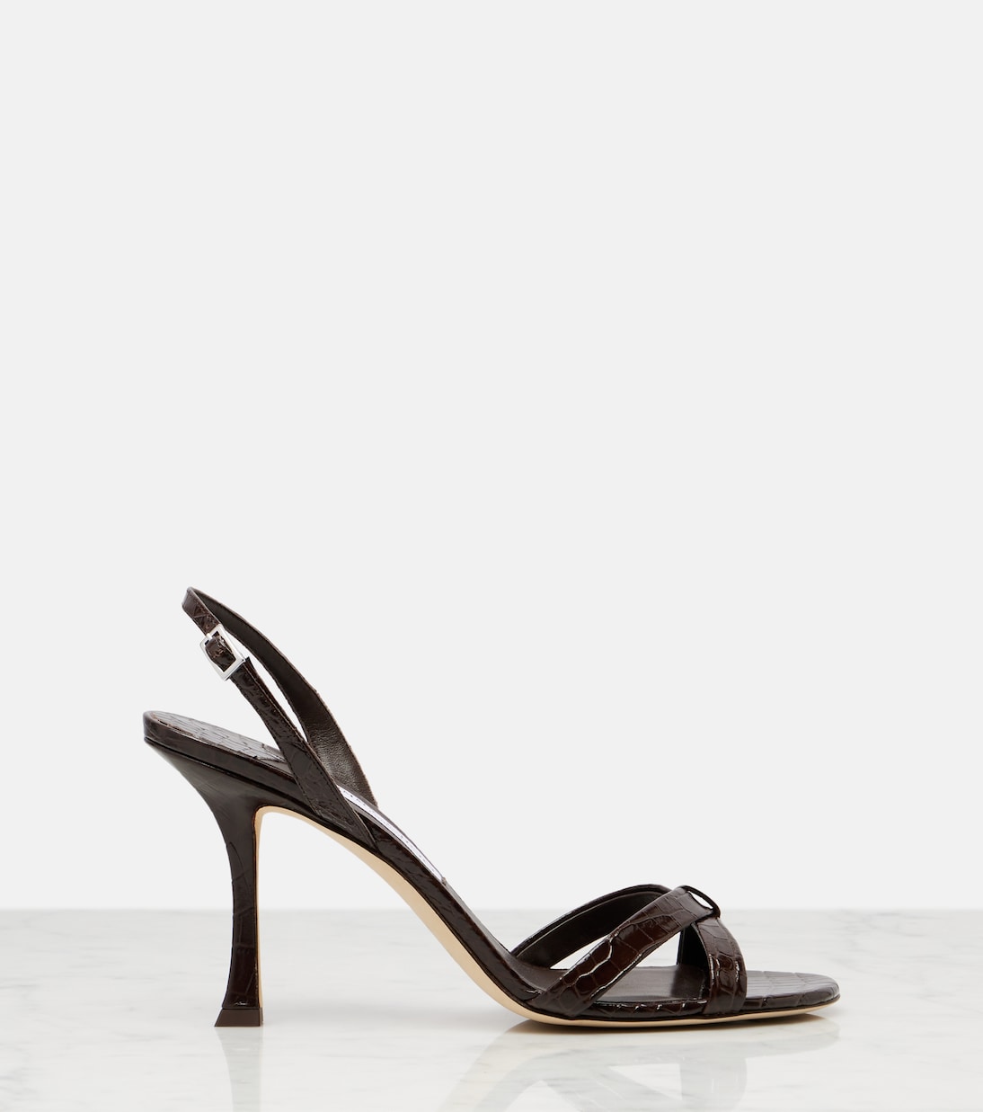Elsy 90 croc-effect leather sandals | Jimmy Choo