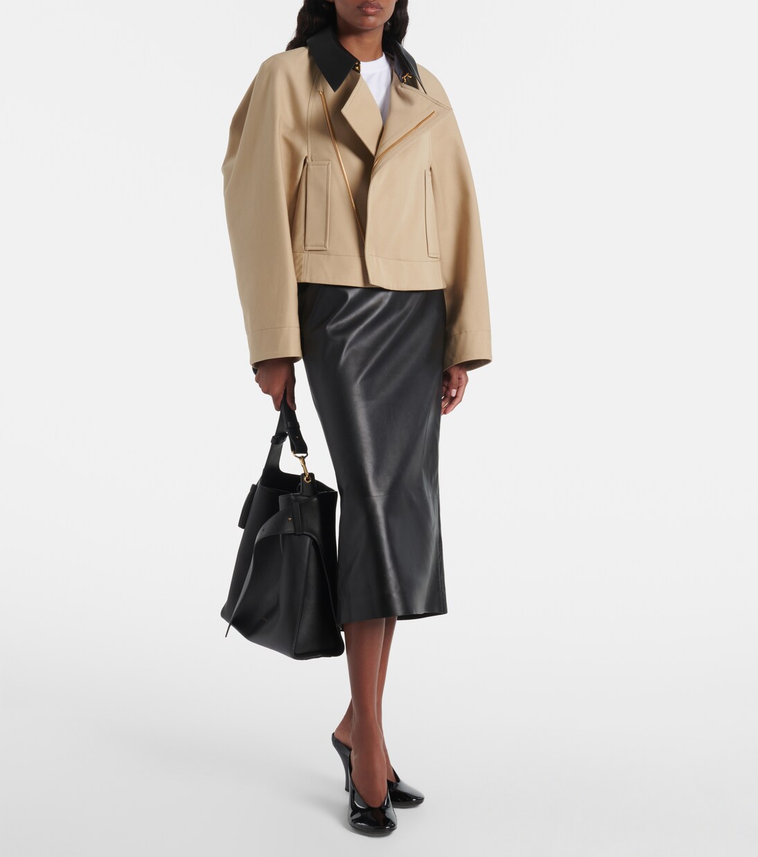 Cropped cotton and wool peacoat  | Givenchy