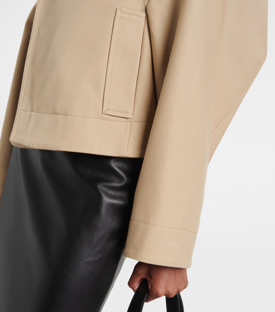 Cropped cotton and wool peacoat  | Givenchy
