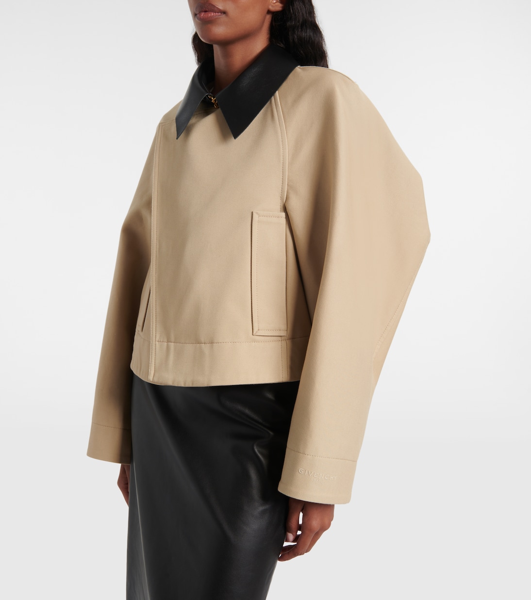 Cropped cotton and wool peacoat  | Givenchy