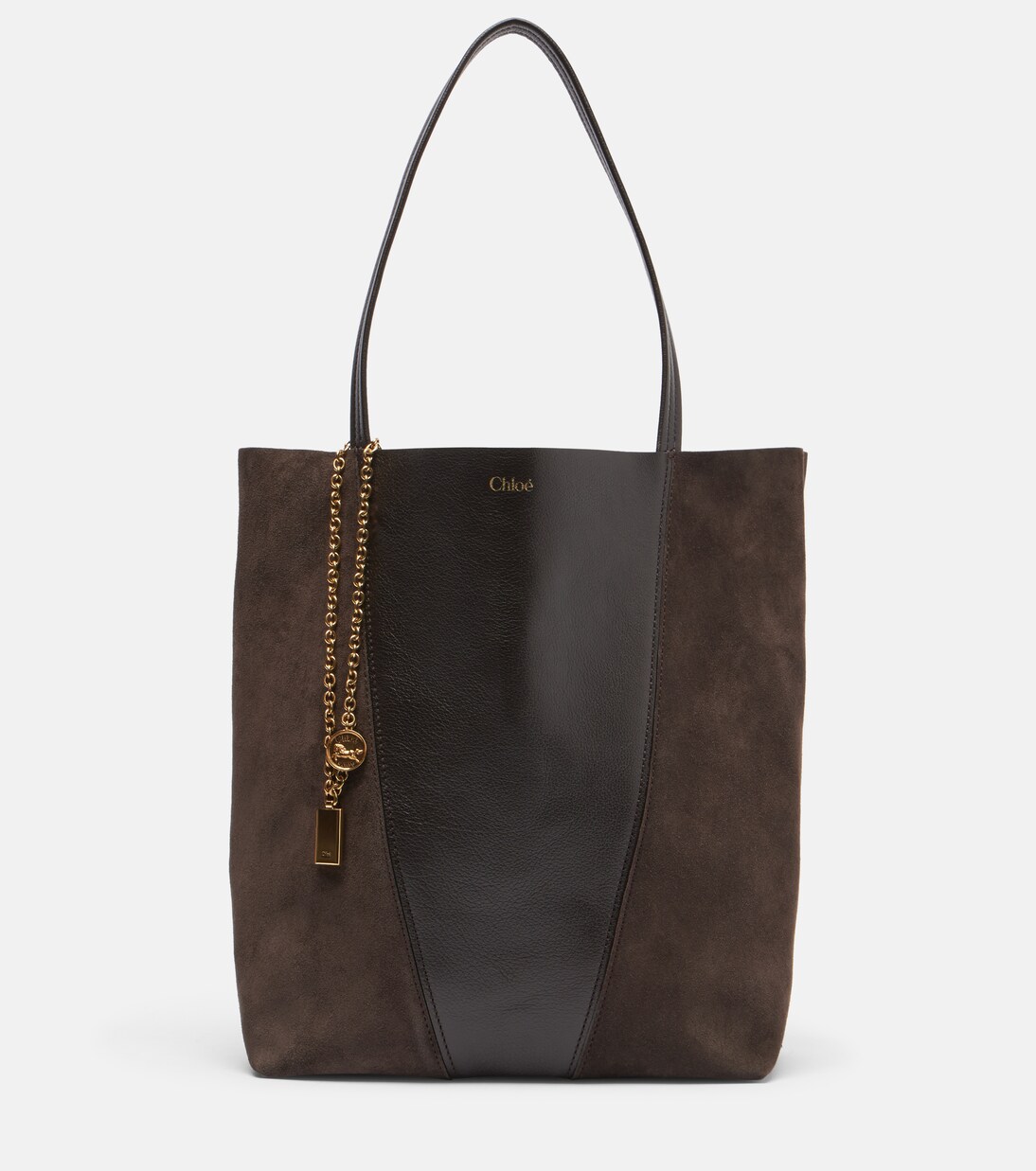 Chloé Spin leather and suede tote bag | Chloé