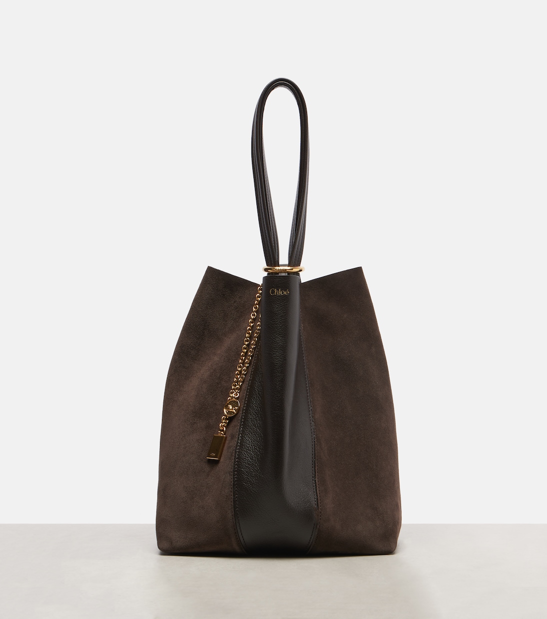Chloé Spin leather and suede tote bag | Chloé