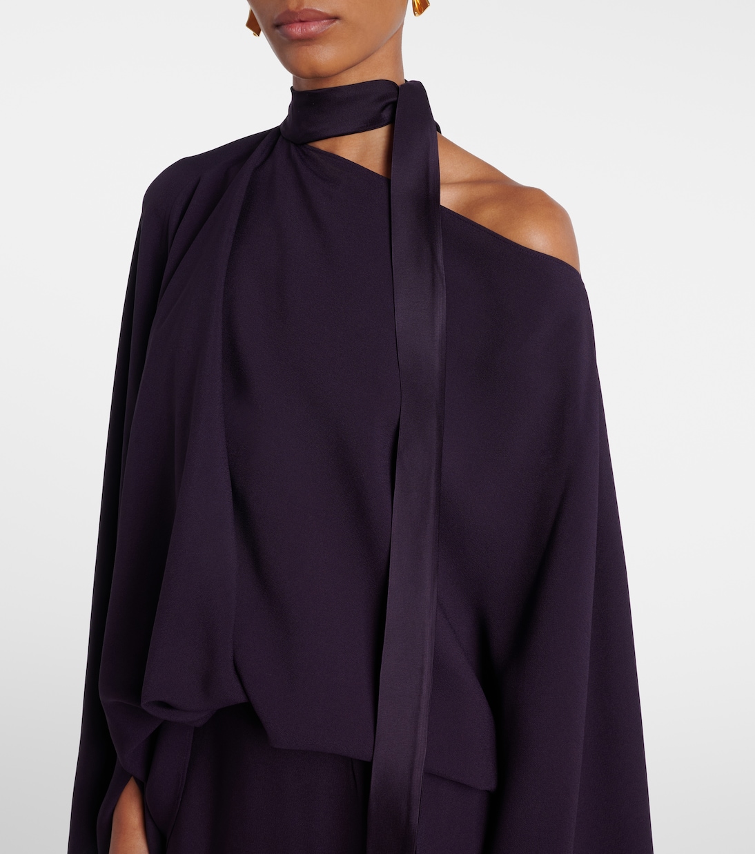 Brooks scarf-detail crêpe cady gown | Taller Marmo