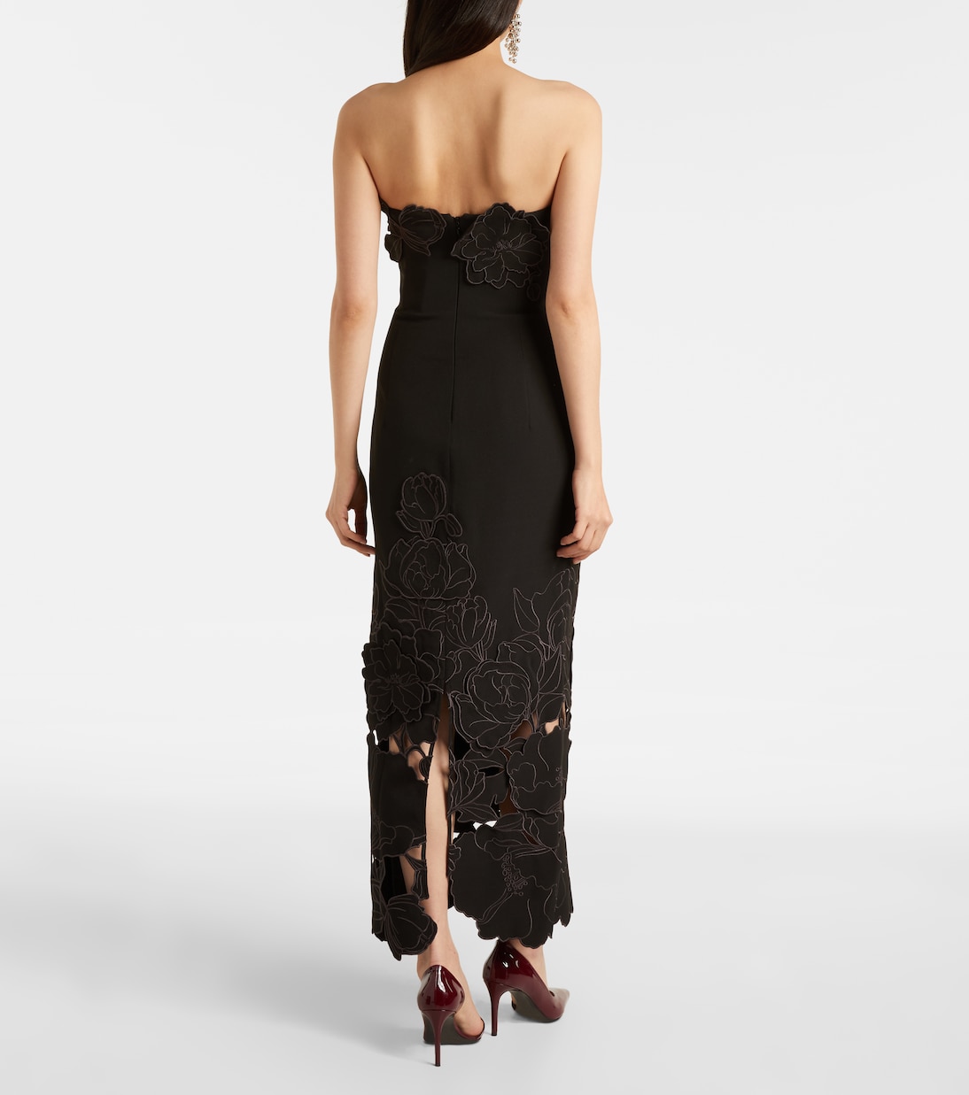 Rayna floral-appliqué midi dress | Leo Lin
